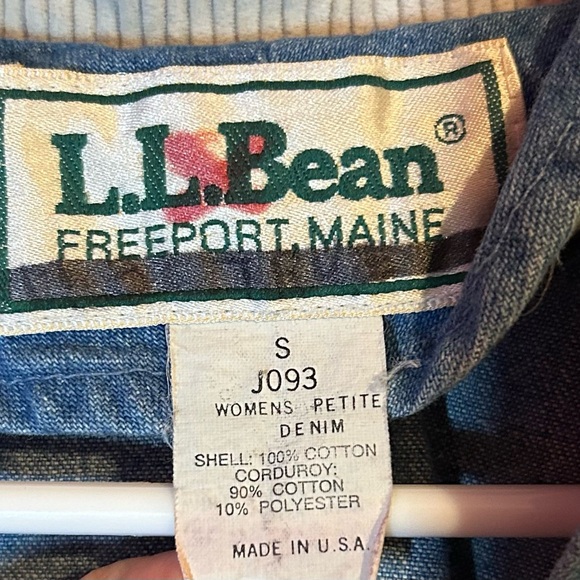 L.L. Bean Vintage Chore coat Blue Denim Jacket with Tan Collar - Picture 4 of 6